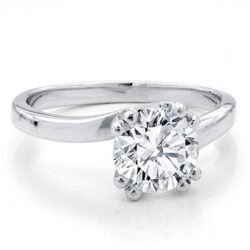 Twisted Diamond Engagement Ring with Central Diamond