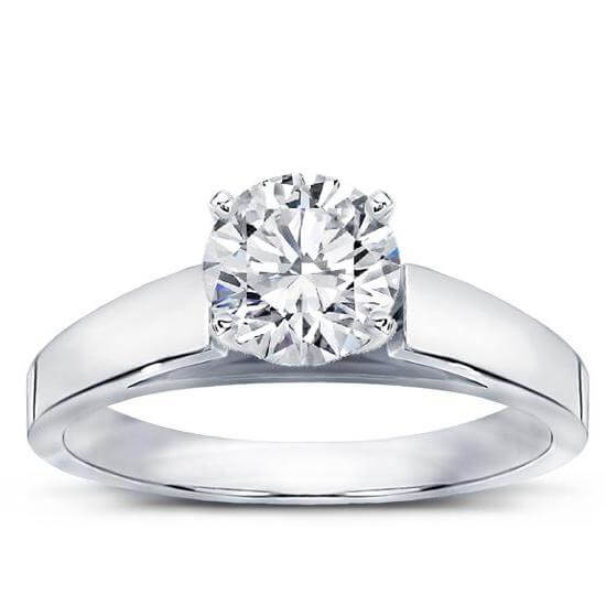 Diamond Engagement  Ring  Flat Edge Cathedral Ring  from Di 