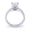 Flat Edge Solitaire Engagement Ring White Gold Classic Straight Diamond Ring Strak