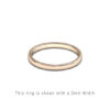 Traditional Double Flat Court Wedding Band Rose Gold 2mm