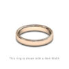 Traditional Double Flat Court Wedding Band Rose Gold 4mm