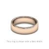 Traditional Double Flat Court Wedding Band Rose Gold 6mm