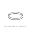 Traditional Double Flat Court Wedding Band White Gold 2mm 3