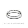 Traditional Double Flat Court Wedding Band White Gold 4mm