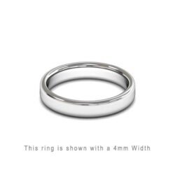 Traditional Double Flat Court Wedding Band White Gold 4mm