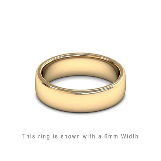 Traditional Double Flat Court Wedding Band Yellow Gold 6mm