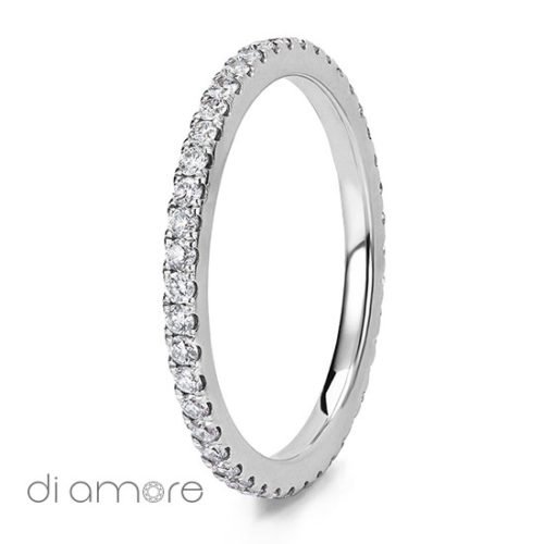 Ava Thin Full Eternity Ring Yellow White Rose Gold Roze Goud Volle Trouwring Trouwringen Antwerp Belgie Belgium handmade jewelry fine certified bourse diamonds diamanten