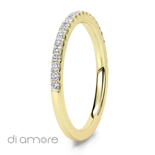 Geel Goud Halve Half Eternity White Diamond white Gold 18k Alliance Eternal Diamond Rings Antwerp Bling thin Ava 1.5mm Yellow Diamonds Antwerp Eternity Wedding Band Trouwring met diamanten diamant